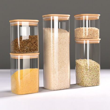 Drehbarer Getreidespender 6-Fach – 360° Müslispender, Luftdicht, 8 Kg / 12,5 Kg, Mit Schublade, Insektensicher, Für Reis, Müsli, Hülsenfrüchte, Küchenorganisation (Matcha, Plus) Müslispender Groß