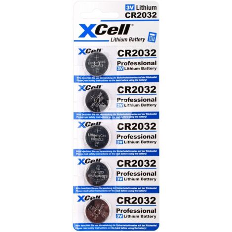 5er Sparset XCell CR2032 Lithium-Knopfzelle 3V / 220mAh