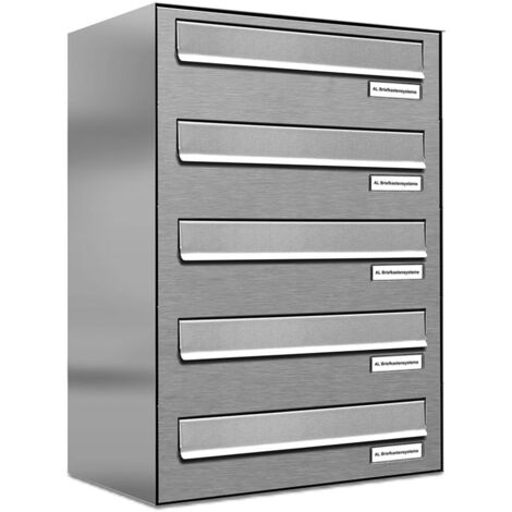 5er V2A Edelstahl Briefkasten-Anlage Tür- Zaundurchwurf