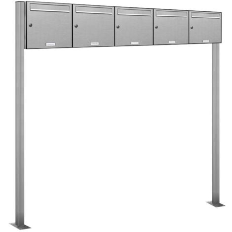 5er V2A Edelstahl Standbriefkasten Anlage Freistehend