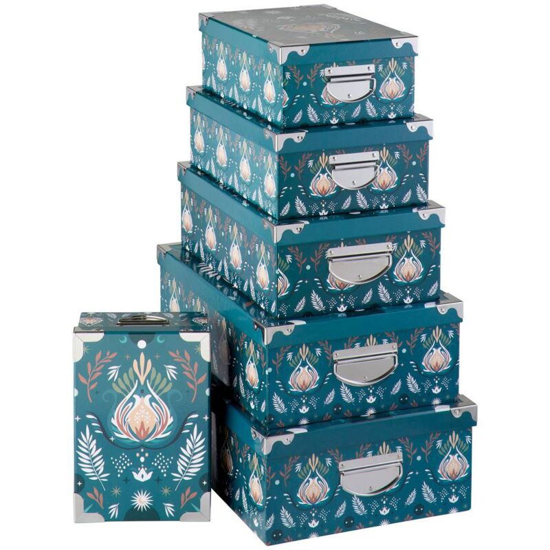 5five Simply Smart - 6 boîtes de rangements box bleu 48x33,5cm - 5five