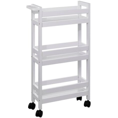 5FIVE Carrito COLORAMA con 3 Niveles algodón Blanco - 40x15x75 cm