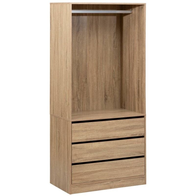 5five Simply Smart - Dressing dolo 3 tiroirs avec penderie effet bois - 5five