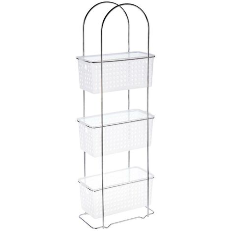 SONGMICS Estantería de Inodoro de 4 Estantes, Estante de Metal para el  Baño, Estantes Ajustables, con 4 Ganchos y Portarrollos, Ahorra Espacio, 30  x 63 x 176 cm, Negro