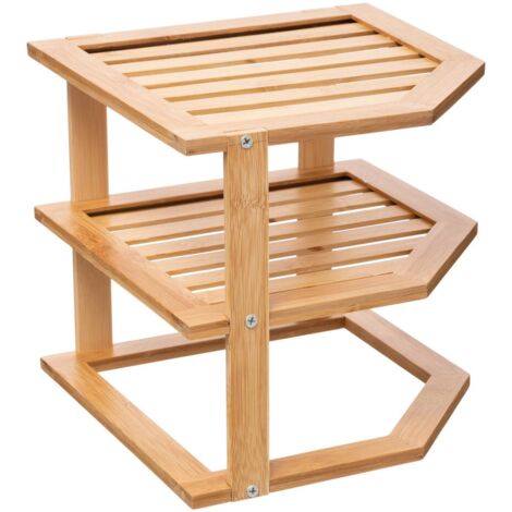 Étagère à chaussures 2 niveaux Bambou