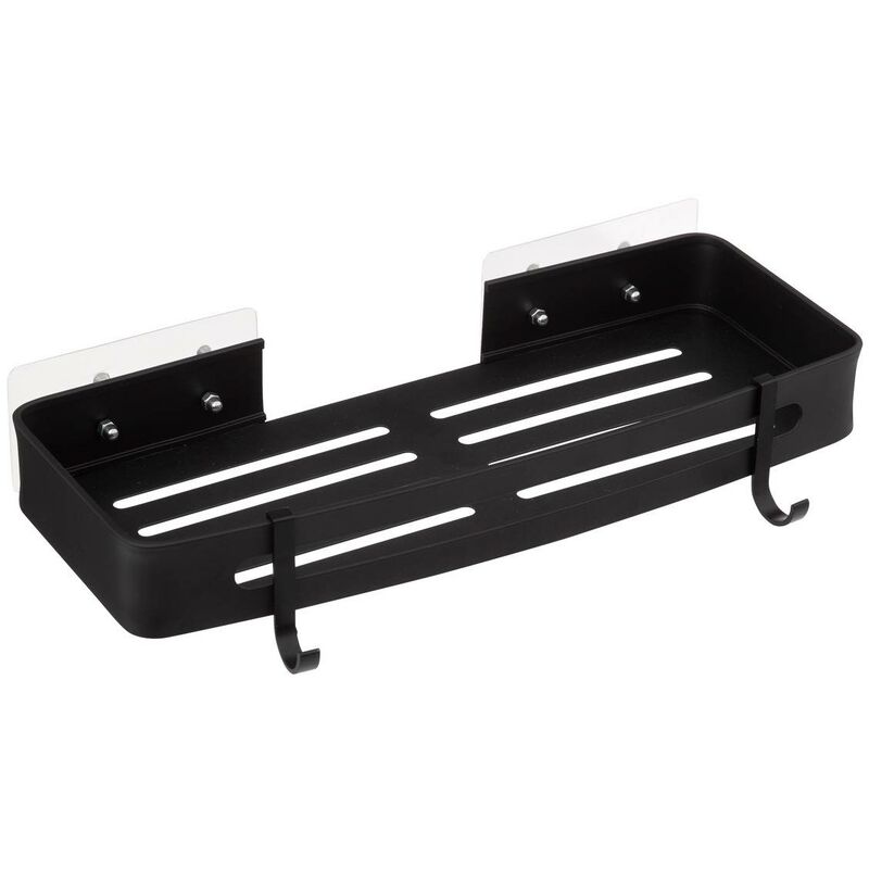 5five Simply Smart - tagère de douche rectangle stick adhésif noir blackalu - 5five