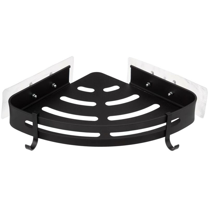 5five Simply Smart - tagère de douche d angle stick adhésif noir blackalu - 5five