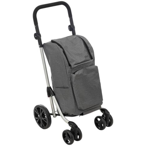 5five - klappbarer trolley mit 4 rädern grau
