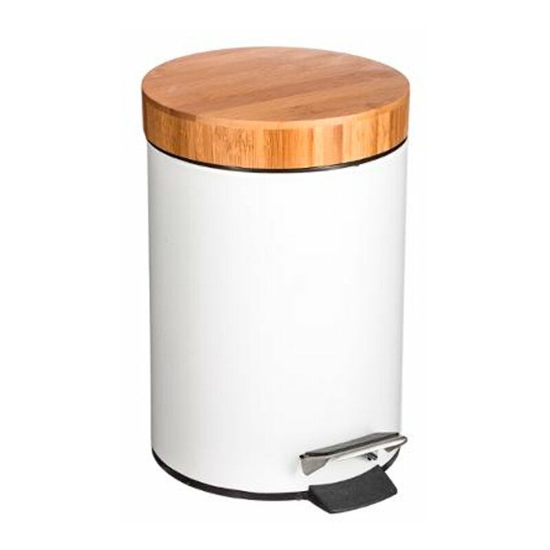 

Cubo de metal/bambú 3L para baño Color BLANCO