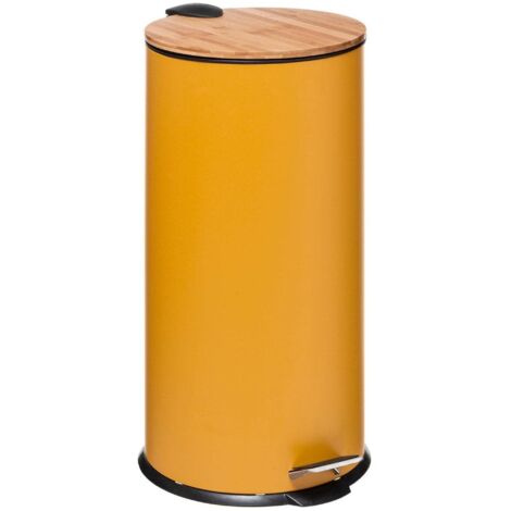 5five - papelera modern color bamboo 30l amarillo mostaza