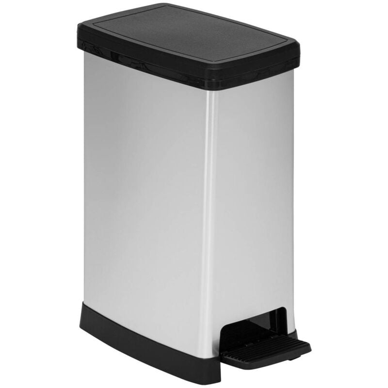 Poubelle slim 40l en plastique gris - 5five