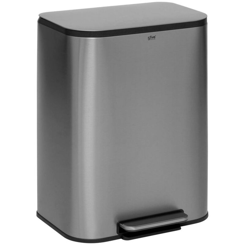 5five Simply Smart - Poubelle De Cuisine En Métal 50L Inox mat Five
