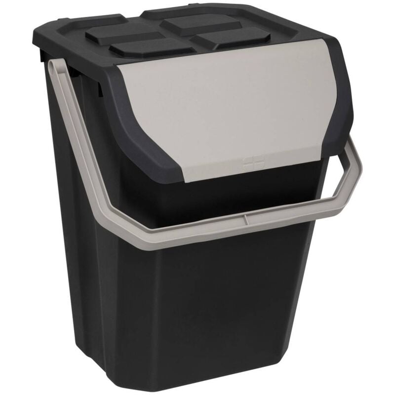 5five Simply Smart - Poubelle de tri 37l en plastique noir - 5five