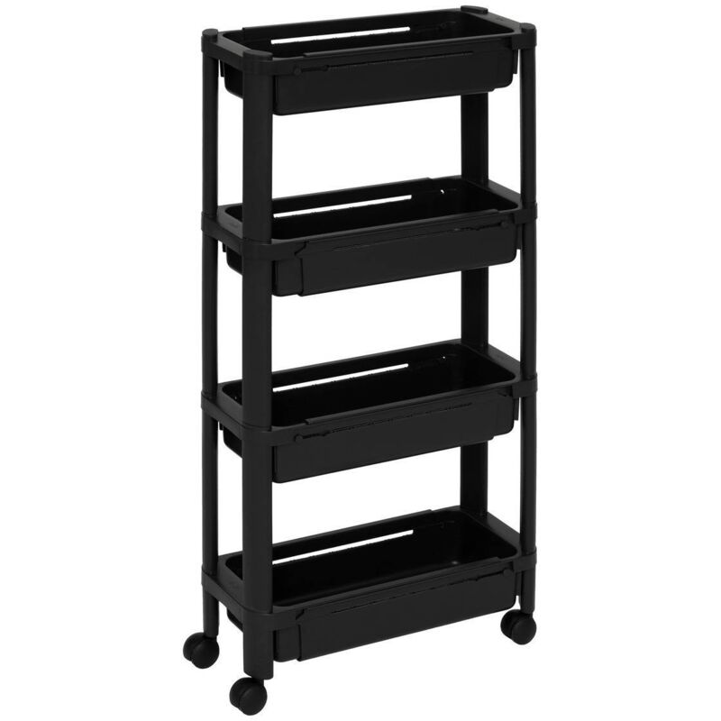5five Simply Smart - Desserte roulante extensible Resserre 4 Paniers Noir h 78.5 cm - Five