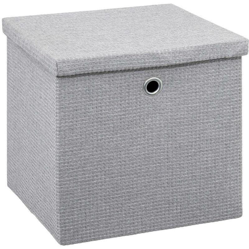 Image of 5five - scatola in tessuto grigio mix n modul 31x31cm - Grigio