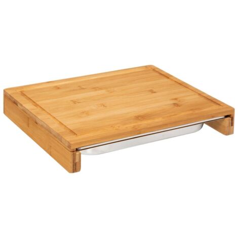 5five - schneidebrett 35x28cm bambus edelstahlschale