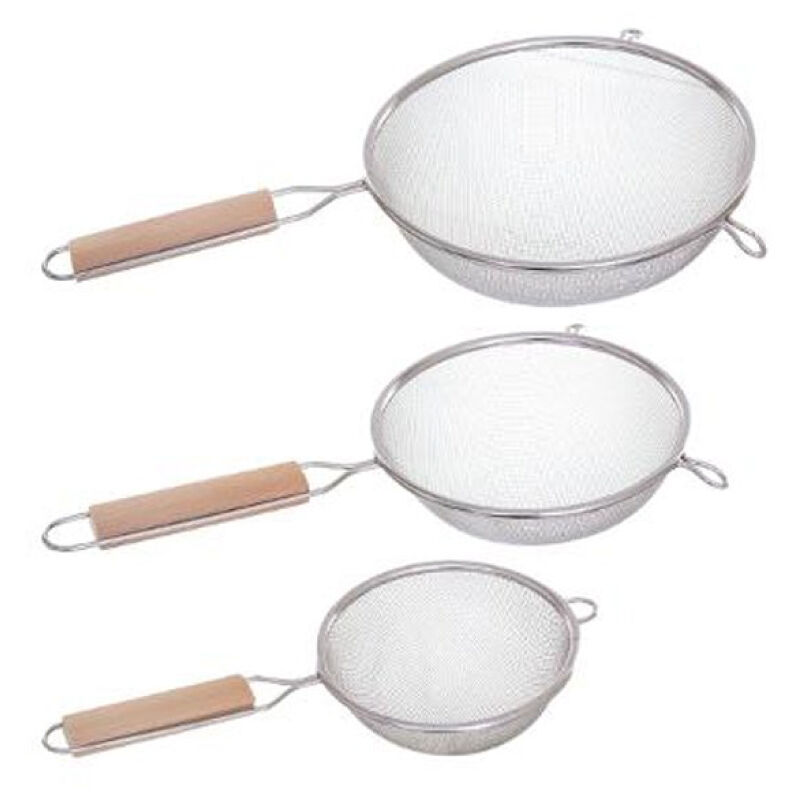 

5FIVE Set 3 coladores inox+madera diam.12cm/16cm/20cm