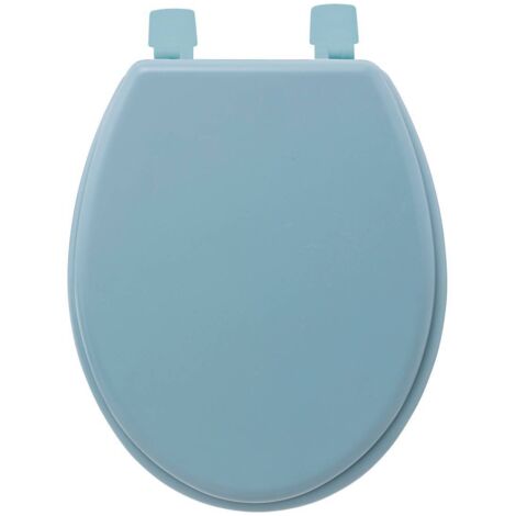 5Five Simply Smart – Abattant WC en bois HDF bleu outremer 48x36 cm – Fixation sécurisée – Compatible cuvettes standard – Forme ovale ergonomique