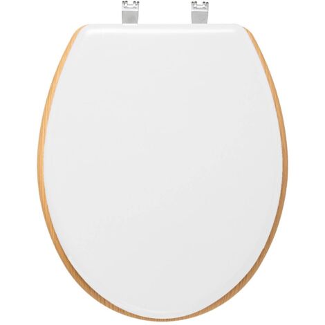 5Five Simply Smart – Abattant WC en MDF blanc oval – Softclose silencieux – Charnières universelles – Installation rapide avec outils réduits