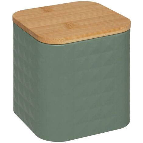 5Five Simply Smart – Boîte de conservation en métal 1,2L – Acier vert – 11,4 cm x 11,4 cm x 12,6 cm – Pour aliments frais et organisés