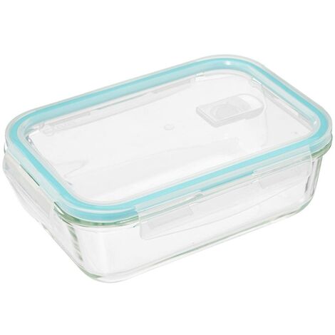 5Five Simply Smart – Boîte de conservation en verre borosilicate 1,18l – Couvercle hermétique – Longueur 21,5cm – Largeur 15,5cm – Hauteur 7,3cm