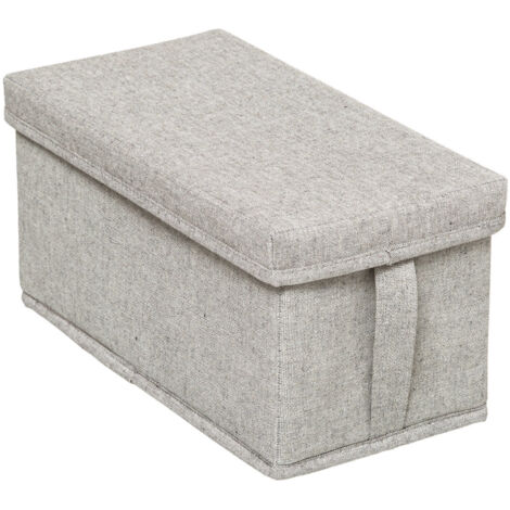 5Five Simply Smart – Boîte de rangement 15x31cm – Couverture en tissu polyester – Capacité 7 litres – Gris clair pour rangement organisé