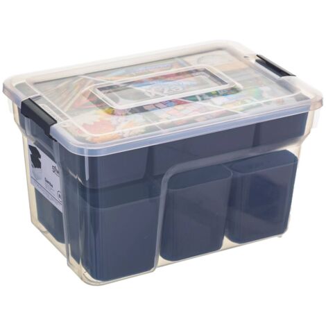 5Five Simply Smart – Boîte de rangement compartimentée 8L – Polypropylène durable – Longueur 30.5cm, Largeur 21.5cm, Hauteur 18cm – Pour organisation efficace