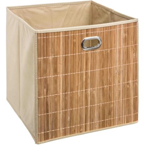 5Five Simply Smart – Boîte de rangement en bambou naturel 31 x 31 cm – Matériaux durables – Pour salle de bains et armoire – Vendu à l'unité