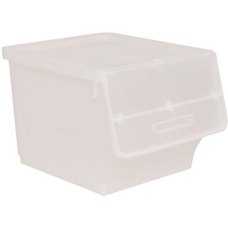 5Five Simply Smart – Boîte de rangement en plastique transparent 34l – Dimensions L.38 x P.46,2 x H.31 cm – Ouverture frontale pour accès rapide