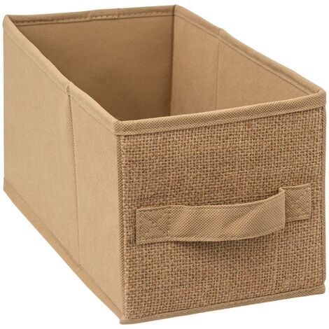 5Five Simply Smart – Boîte de rangement en toile de jute 31 x 15 x 15 cm – Accessoire esthétique pour intérieur – Poignées en polypropylène - JUTE 15 X