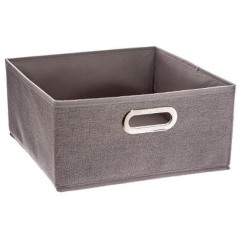 Five Simply Smart – Boîte de rangement pliable 31x31cm – Polypropylène et métal – Couleur gris clair – Capacité optimale pour organisation intérieure
