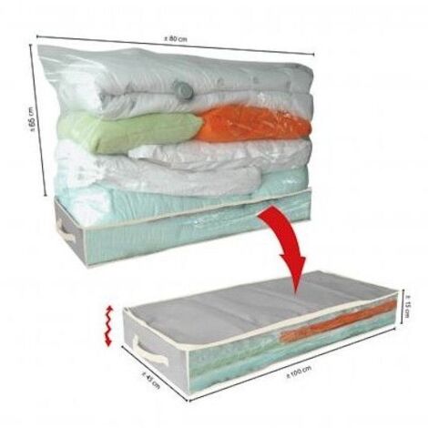 5Five Simply Smart – Boîte de rangement sous lit 100 x 45 x 15 cm – Housse en polypropylène – Protège contre poussière et humidité – Transparent