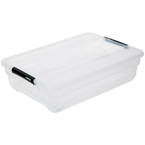 5Five Simply Smart – Boîte de stockage en plastique transparent 30l – Longueur 66.60 cm – Largeur 47.50 cm – Hauteur 17 cm – Polypropylène durable