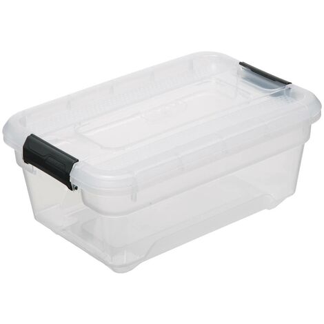 5Five Simply Smart – Boîte de stockage en plastique transparent 4L – Longueur 28.5 cm – Largeur 19 cm – Hauteur 12.5 cm – Polypropylène durable