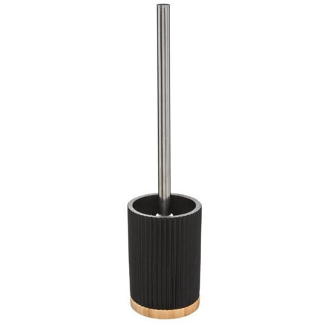 5Five Simply Smart – Brosse WC en polyrésine et bambou – Noir – Ø 8,8 cm – H 38 cm – Design contemporain pour salle de bain moderne