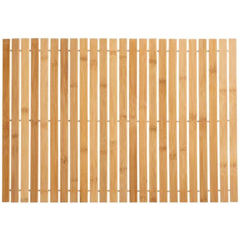 5Five Simply Smart – Caillebotis à rouler en bambou 40x60 cm – Résistant à l'eau – Antidérapant – Pour salle de bain et cuisine – Rangement facile