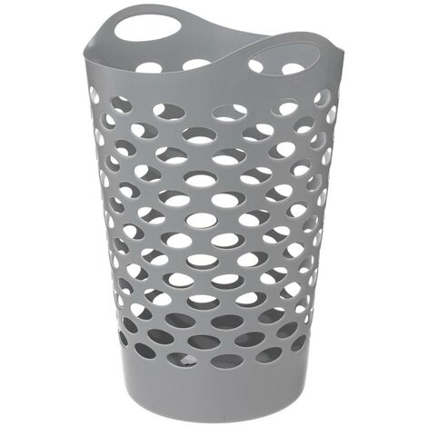 5Five Simply Smart – Corbeille flexible 60l en polyéthylène gris perle – Dimensions 45x45x66 cm – Poids léger 1.05 kg pour rangement efficace