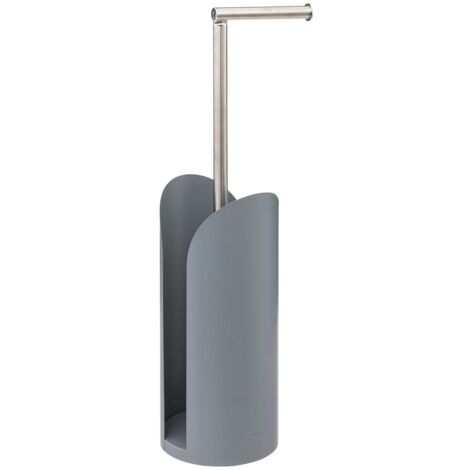 5Five Simply Smart – Dérouleur porte-papier toilette en acier gris – Tige flexible 15cm – Largeur 15cm – Hauteur 60cm – Finition métal colorama