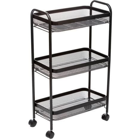 5Five Simply Smart – Desserte ronde à roulettes 4 étages – Acier robuste – Dimensions 46,5x26,5x79 cm – Capacité 10 kg – Mobilité avec 4 roues