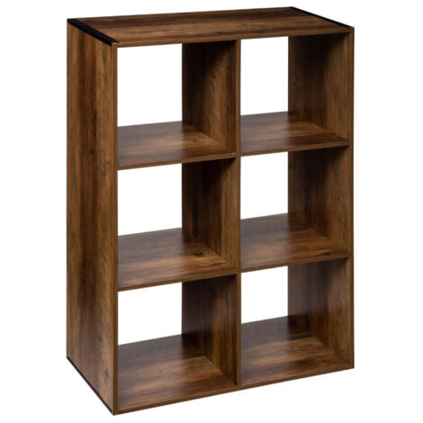 Five Simply Smart – Étagère 6 cases mix N modul 67cm marron – Panneaux de particules – Dimensions L. 67,7 x P. 32 x H. 101 cm – Pour rangement salon, chambre, bureau