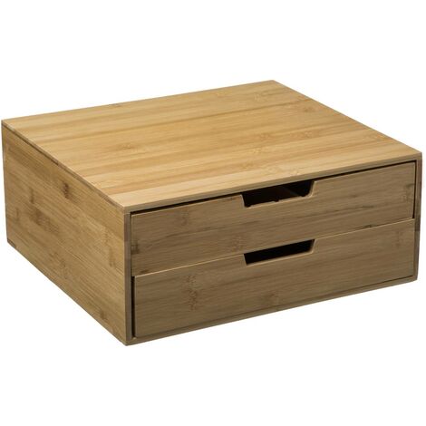 5Five Simply Smart – Étagère à capsules de café en bambou avec 2 tiroirs – Support pour capsules Nespresso – Dimensions 34 x 31 cm – 179601