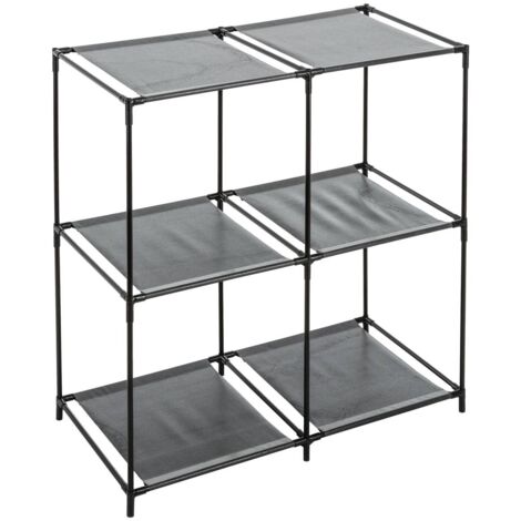 5Five Simply Smart – Étagère métal 3 étagères – Casiers ouverts – Acier noir – Longueur 67cm – Largeur 34cm – Hauteur 68cm – Rangement moderne