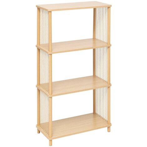 5Five Simply Smart – Étagère ouverte pour livres 4 niveaux – Dimensions 60 x 30 x 110 cm – Structure en acier aspect bois – Corde en chanvre pour un style bohème