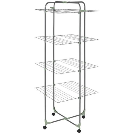 5Five Simply Smart – Étendoir à linge modulable noir 40 m – Acier robuste – Hauteur 169 cm – Dimensions compactes pour espaces réduits – Roulettes intégrées - 5-five-simply-smart