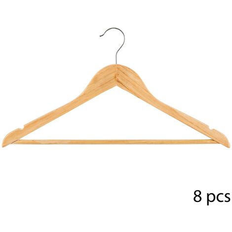 5Five Simply Smart – Lot de 8 cintres en eucalyptus 44,5 cm – Pour vêtements délicats – Design élégant pour rangement optimisé