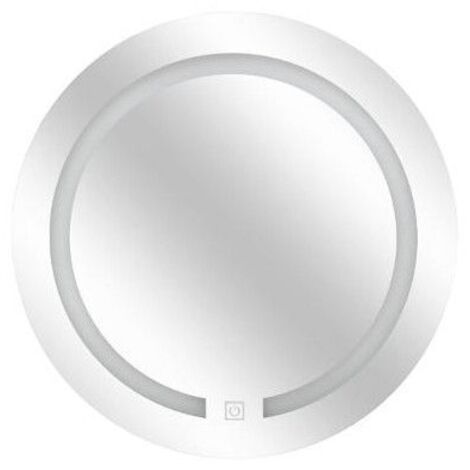 5Five Simply Smart – Miroir lumineux rond à LED 45cm – Éclairage tactile – Finition verre et bois MDF – Installation facile au mur
