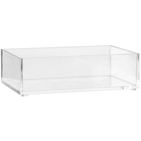 5Five Simply Smart – Organiseur transparent 16x9,6cm – Matière polystyrène – Rangement cosmétiques et bijoux – Design compact pour espaces réduits