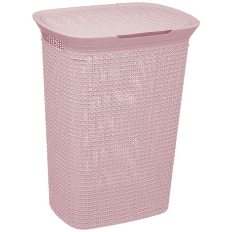 5Five Simply Smart – Panier à linge en polypropylène 57l rose – Dimensions 46.5x35x61.6 cm – Léger 1.69 kg pour rangement moderne
