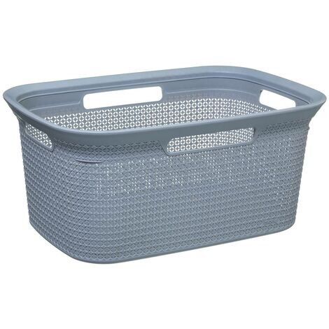 5Five Simply Smart – Panier à linge gris 45 litres – Polypropylène – Dimensions 59x41x27.5cm – Résistant aux UV – 4 poignées pour transport facile - GRIS 45 LT