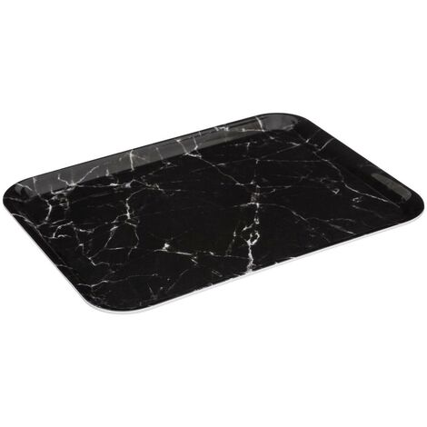 5Five Simply Smart – Plateau de table rectangulaire 33x43cm en mélamine effet marbre noir – Finition élégante pour décoration moderne – Résistant à l'usure